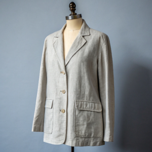 Stone Linen Blazer — lightweight, breathable tailoring